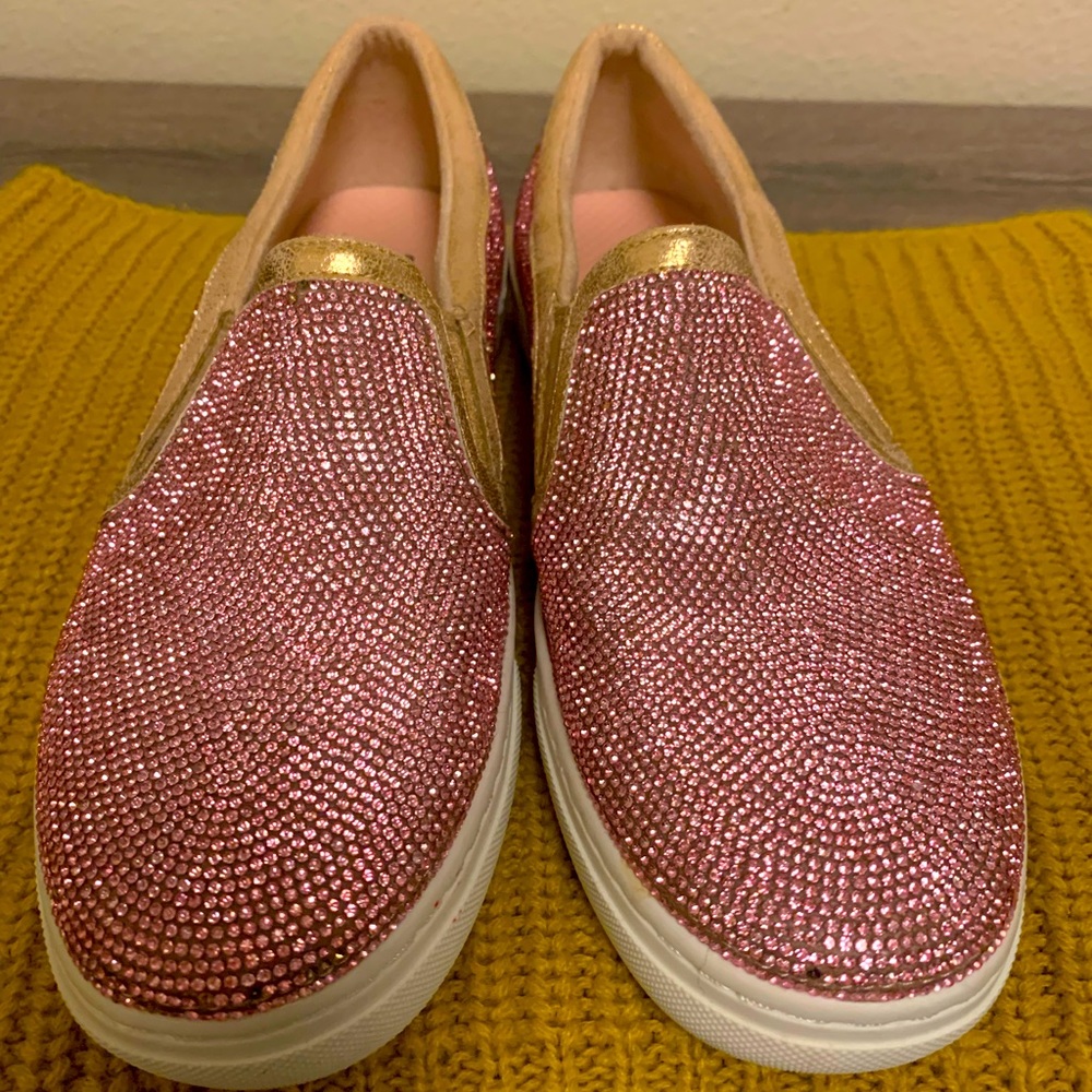 Glitter rose gold shoes